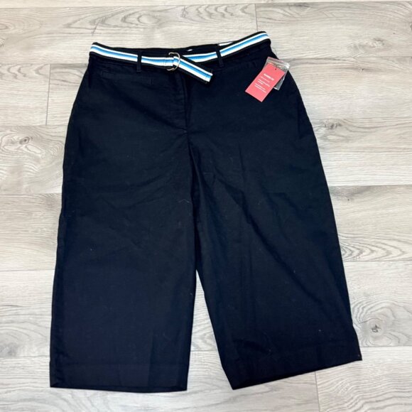Croft & Barrow Womens Capri Pants Size 12 Black Stretch Crop Wide Leg Classic - Picture 13 of 14